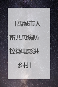 禹城市人畜共患病防控微电影进乡村